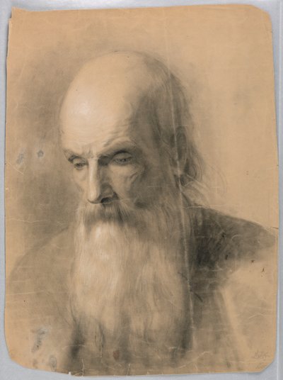 Tegning, studie til "A Lesson in Ch", 1863 af Daniel Huntington
