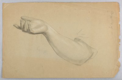 Tegning, studie til "A Lesson in Charity", 1850 af Daniel Huntington