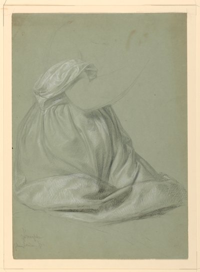 Tegning, studie til "A Magdalen", D, 19. november 1852 af Daniel Huntington