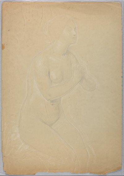 Tegning, studie til "A Magdalen", F, 1852 af Daniel Huntington