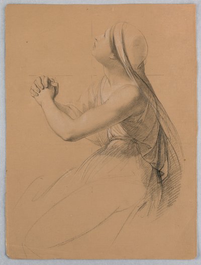Tegning, studie til "Communion of t", 1844 af Daniel Huntington