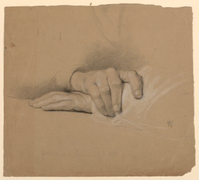 Tegning, studie til "Communion of t", 1844 af Daniel Huntington