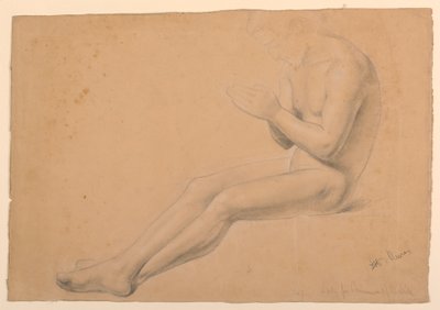 Tegning, studie til "De syges kommunion", 1844-45 af Daniel Huntington