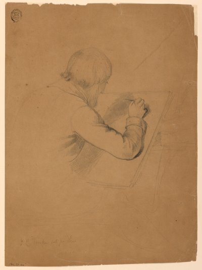 Tegning, studie til "De syges kommunion", 1844-45 af Daniel Huntington