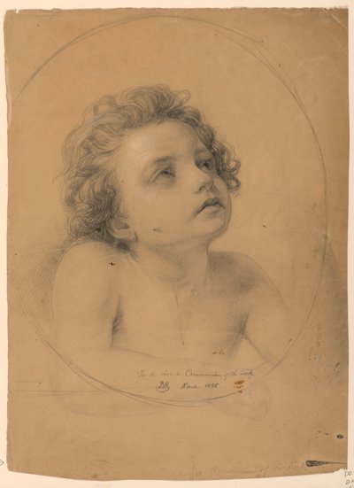 Tegning, studie til "De syges kommunion", 1845 af Daniel Huntington