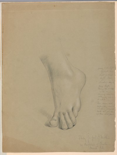 Tegning, studie til duplikat af "Christiana", marts 1850 af Daniel Huntington
