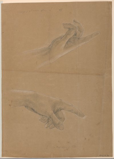 Tegning, studie til "Early Christia", 1839-40 af Daniel Huntington