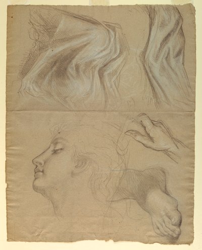 Tegning, studie til "Justice and Pe", 1878 af Daniel Huntington