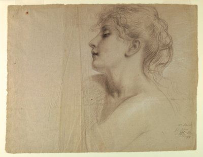 Tegning, studie til "Justice and Pe", 7. juli 1878 af Daniel Huntington
