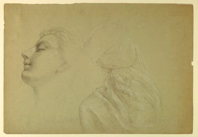 Tegning, studie til "Retfærdighed og fred", 1886 af Daniel Huntington