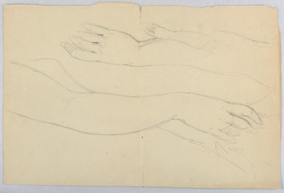 Tegning, studie til "Martha Washing", 20. december 1878 af Daniel Huntington