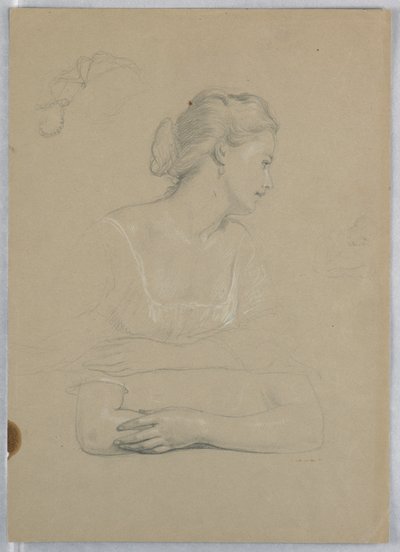 Tegning, studie til "Martha Washington Reception", 1860 af Daniel Huntington