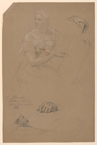 Tegning, studie til "Den kristne kunsts filosofi", 1868 af Daniel Huntington