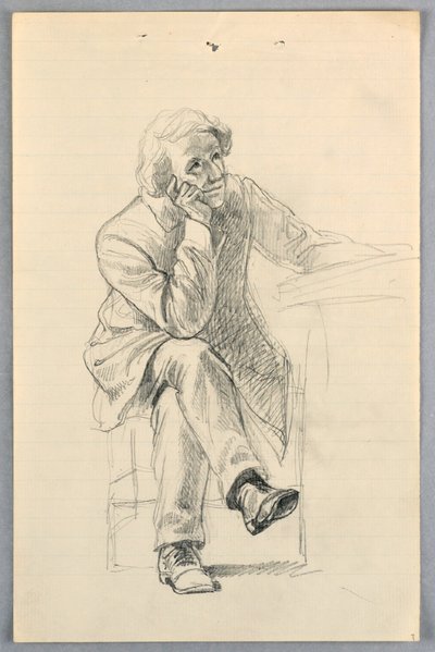 Tegning, studie til "Videnskabelig gruppe", 1858 af Daniel Huntington