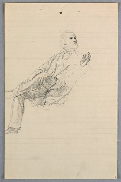 Tegning, studie til "Videnskabelig gruppe", 1858 af Daniel Huntington
