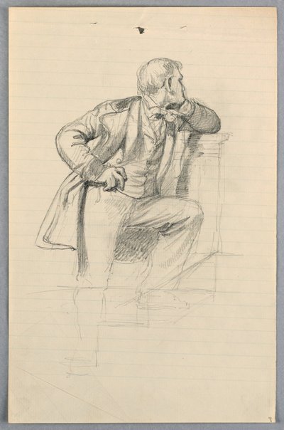 Tegning, studie til "Videnskabelig gruppe", 1858 af Daniel Huntington