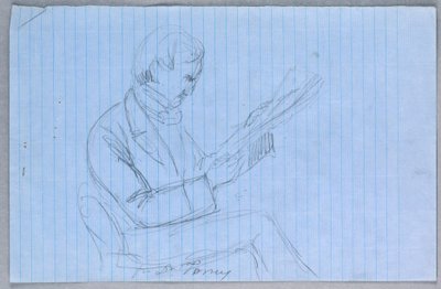 Tegning, studie til "Videnskabelig gruppe", 1858 af Daniel Huntington