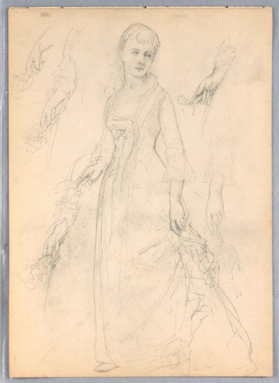 Tegning, studie til "Titian Showing", 1872 af Daniel Huntington