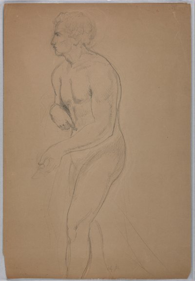 Tegning, studie til "Tribute Money", juli 1852 af Daniel Huntington