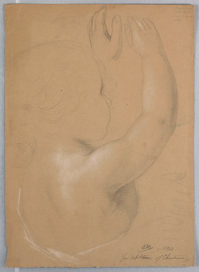 Tegning, studie til et duplikat af "Repitition of Christiana", 1850 af Daniel Huntington