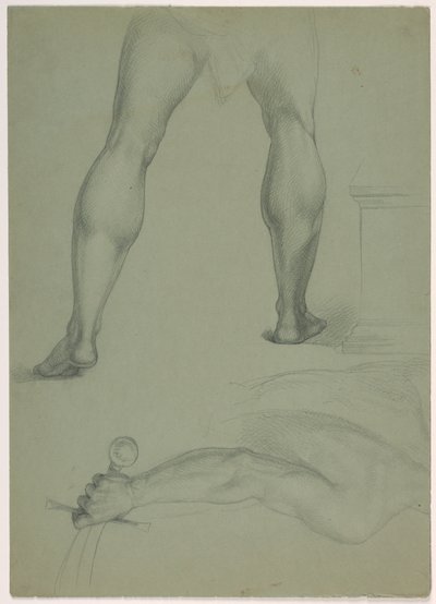 Tegning, To anatomiske studier, ca. 1850 af Daniel Huntington