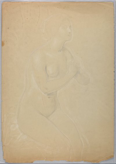 Kvindelig nøgen, undersøgelse for "A Magdalen" af Daniel Huntington