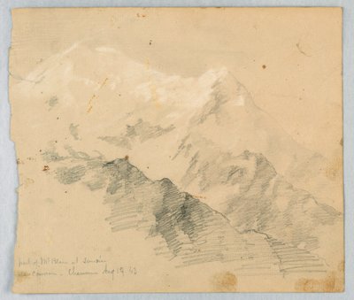 Skitse af Mt. Blanc ved solopgang af Daniel Huntington