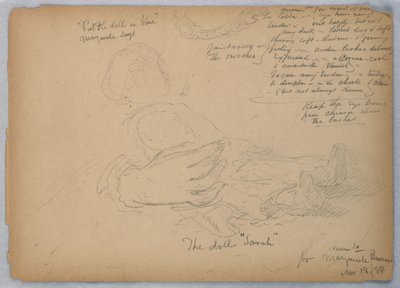 Skitser til portræt af Marguerite Burrows, 18. november 1884 af Daniel Huntington