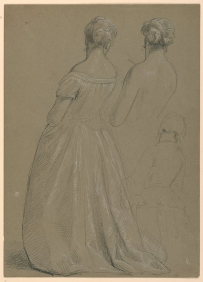 Studier af stående kvinde for "The Republican Court" (Lady Washingtons receptionsdag) af Daniel Huntington