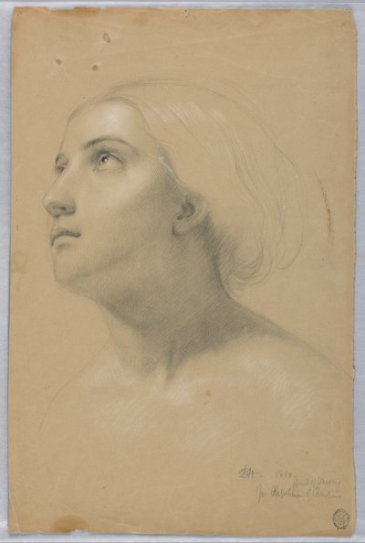 Studie for Head of Mercy i "Christiana og hendes børn" af Daniel Huntington