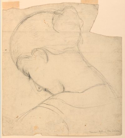 Studie for "Roman Girl", Head of a Woman af Daniel Huntington