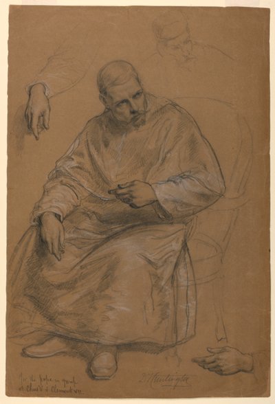 Studie til "Titian viser gravlæggelsen til Charles V og pave Clemens VII" af Daniel Huntington