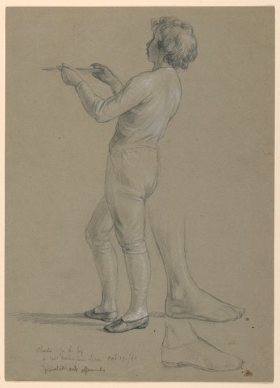Studie af dreng, der holder en redningsmand til "The Republican Court" (Lady Washingtons receptionsdag) af Daniel Huntington