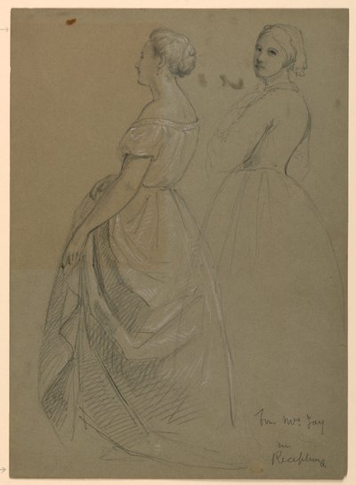 Undersøgelse af Mrs. Jay for "The Republican Court" (Lady Washingtons receptionsdag) af Daniel Huntington