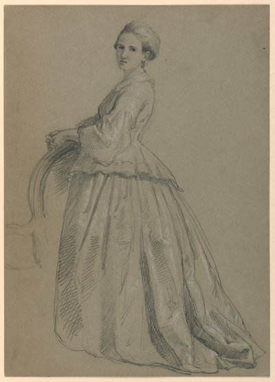 Studie af Sophia Chew for "The Republican Court" (Lady Washingtons receptionsdag) af Daniel Huntington