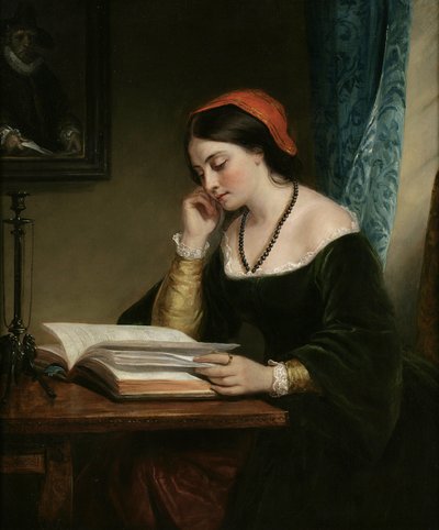 The Fair Student, 1858 af Daniel Huntington