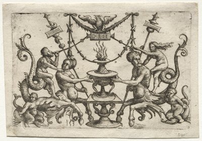 Ornament med Siren og Triton af Daniel I Hopfer