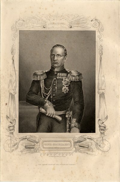 Portræt af prins Mikhail Dmitrievich Gorchakov 1795-1861, 1856 af Daniel John Pound