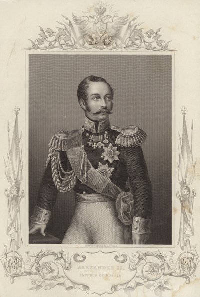 Alexander II, kejser af Rusland (18181881) (kobberstik) af Daniel John. Pound