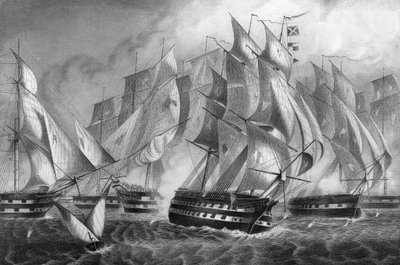 Sir Charles Napiers sejr ud for Cape St Vincent, 5. juli 1833 c1857. af Daniel John Pound