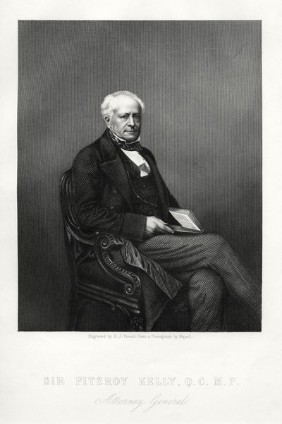 Sir Fitzroy Kelly, engelsk dommer, c1880 af Daniel John Pound