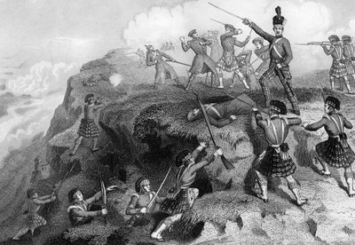 Highlanders angriber den russiske skans, Slaget ved Alma, 1854, 1857 af Daniel John Pound