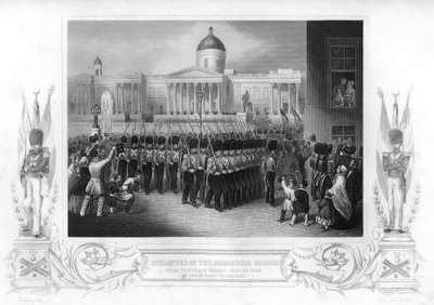 Grenadiervagternes afgang, Trafalgar Square, London, 1854 1857. af Daniel John Pound