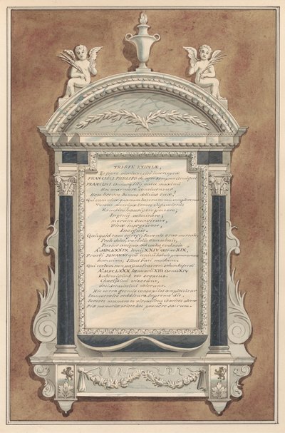 Mindesmærke for Francis Phelips, fra Sunbury Church af Daniel Lysons