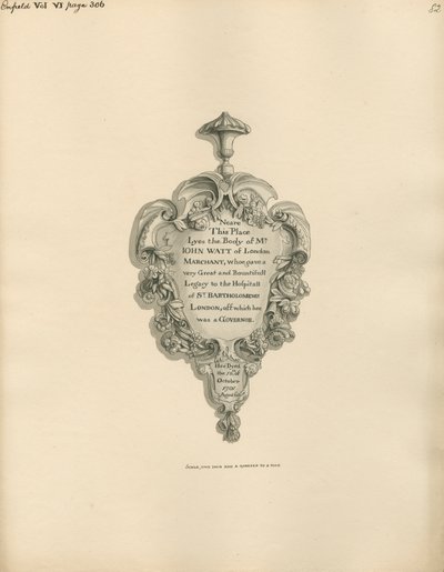 Mindesmærke for John Watt fra Enfield Church af Daniel Lysons