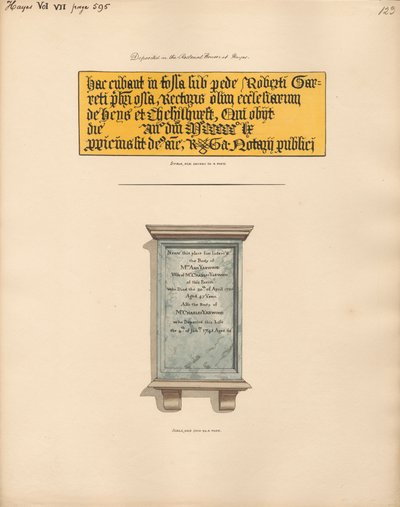 Mindesmærke for Mr. Charles og Mrs. Anne Yarwood fra Hayes Church af Daniel Lysons