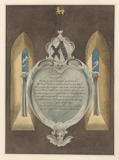 Mindesmærke for Susannah Kidwell fra Norwood Church af Daniel Lysons