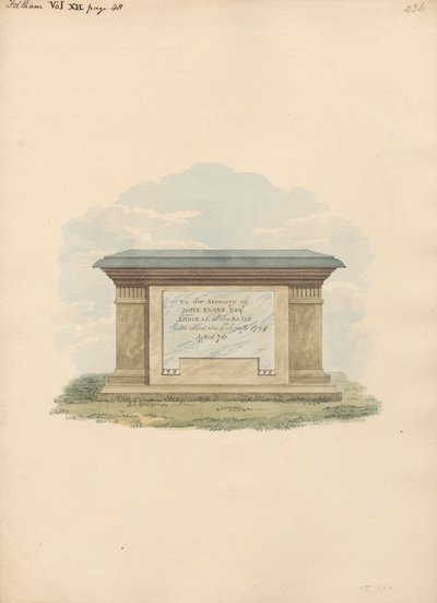 Tomb of John Evans fra Feltham Church af Daniel Lysons