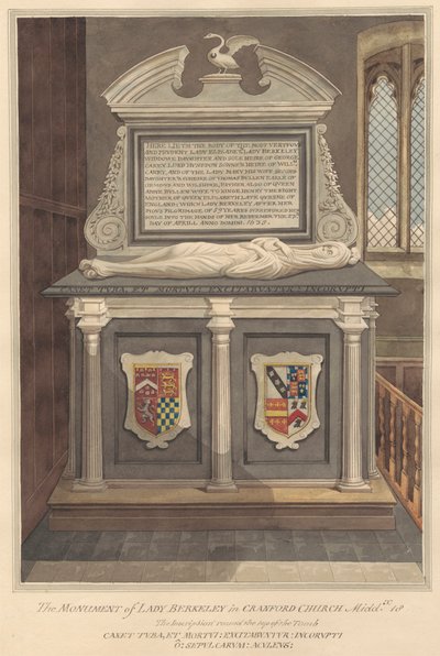 Graven af Lady Elizabeth Berkeley fra Cranford Church af Daniel Lysons