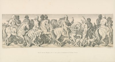 Harold og hans riddere kører til deres indskibningssted i Bosham, Sussex af Daniel Maclise